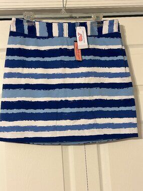 NWT VINEYARD VINES Sz 8 Breaker Blue Painted Stripe Skirt NEW